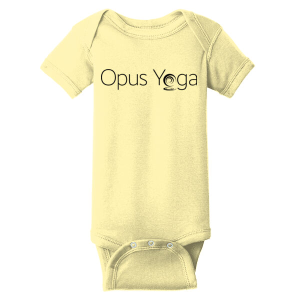 Union Yoga Printed - Infant Short Sleeve Baby Rib Bodysuit Thumbnail
