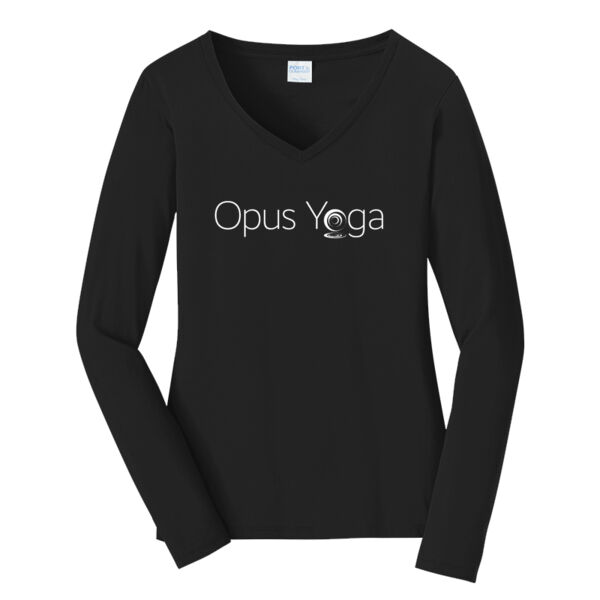 Independent Trading Co. Opus Yoga Printed - Women's Long Sleeve Fan Favorite V Neck Tee Thumbnail