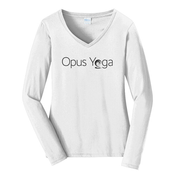 Independent Trading Co. Opus Yoga Printed - Women's Long Sleeve Fan Favorite V Neck Tee Thumbnail